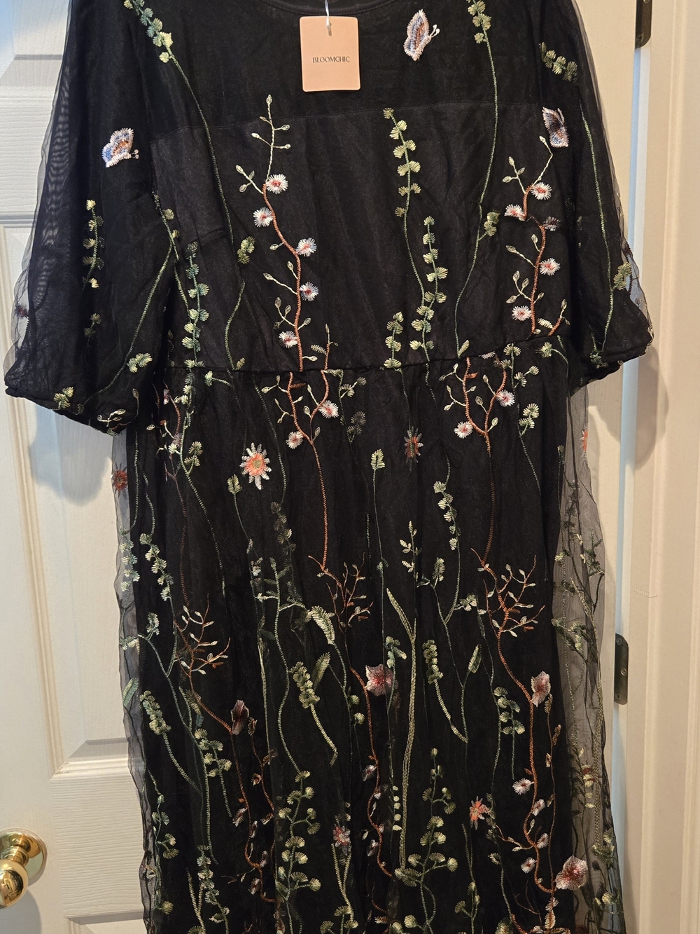 BloomChic Black Floral Embroidered Dress - Picture 2 of 4